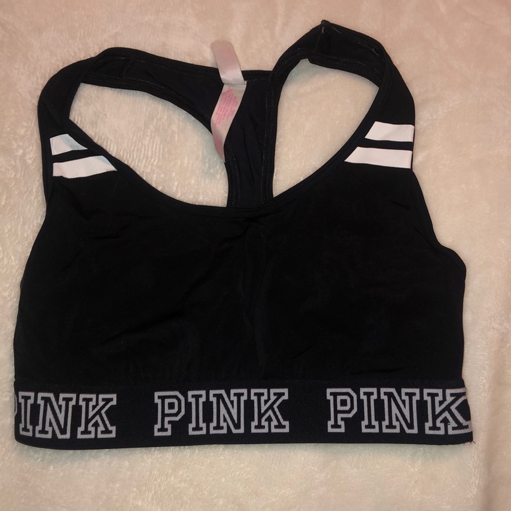 Pink sports bra